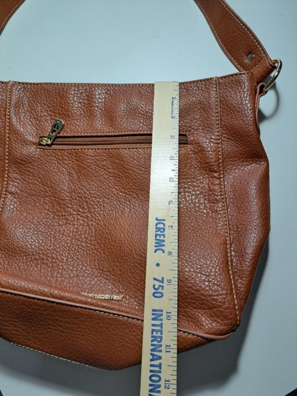 Montana West Select Pebbled Leather Hobo Shoulder Bag Purse Gold Hardware Brown - Picture 15 of 16